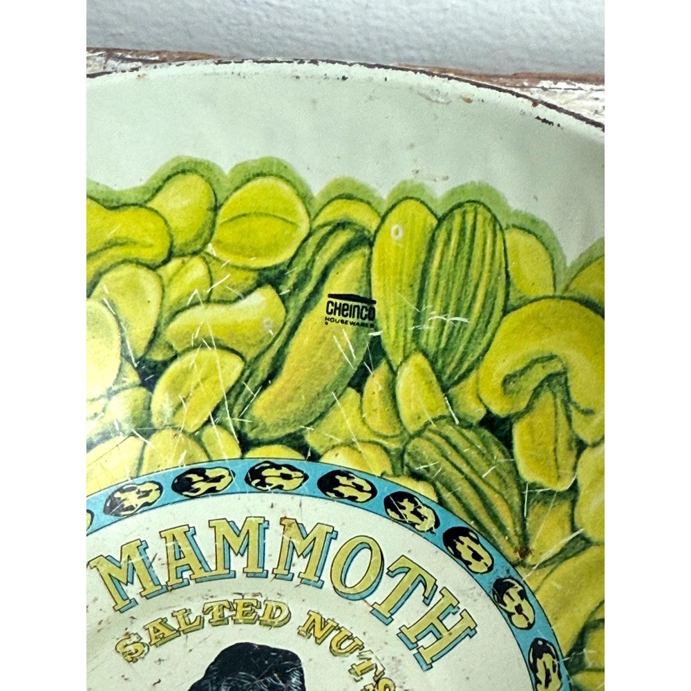 Vintage Cheinco Mammoth Salted Nuts Bowl The Kelly Co 1970s Green Yellow - Picture 7 of 9